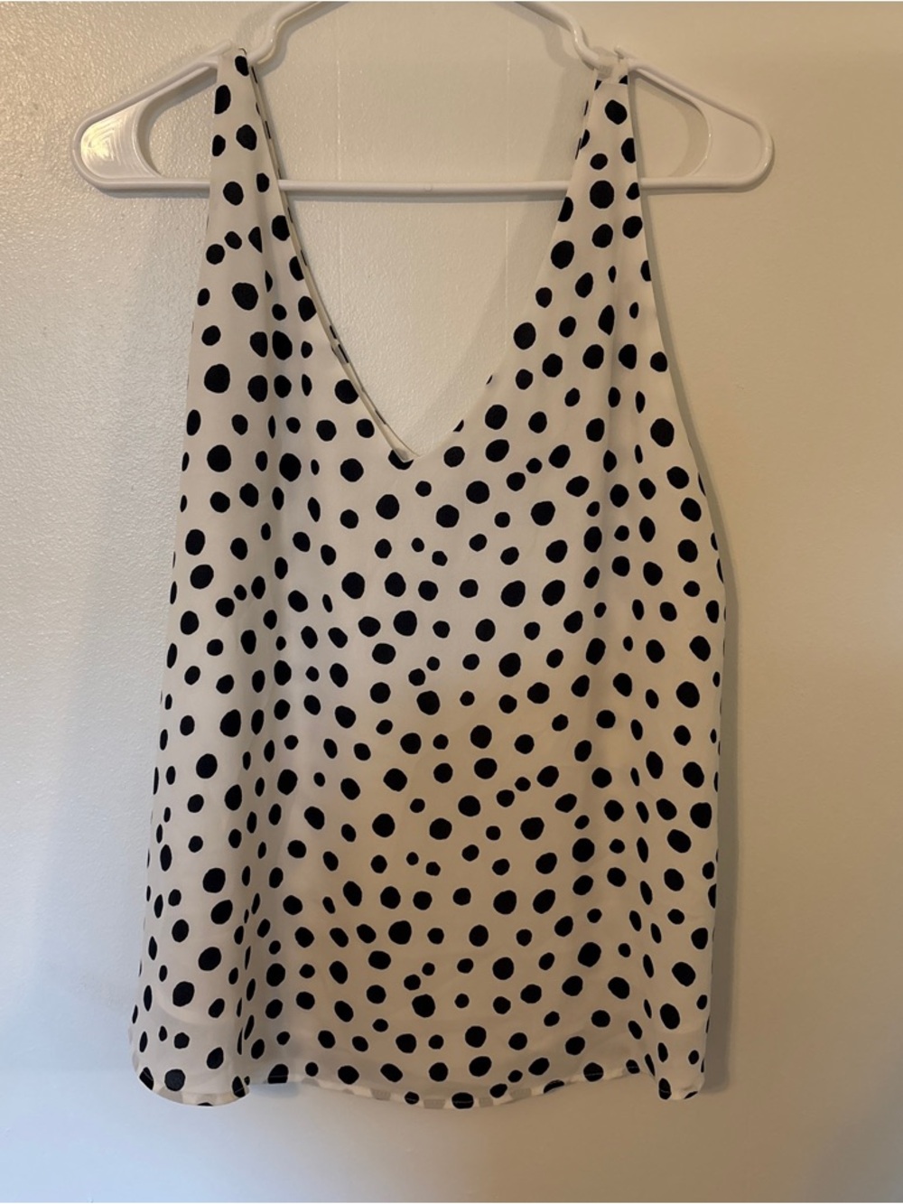 Loft Black and White Polka Dot Tank